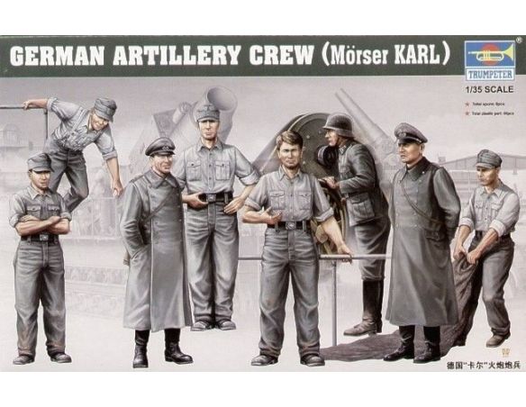 TRUMPETER 00409 GERMAN ARTILLERY CREW MORSER KARL Modellino