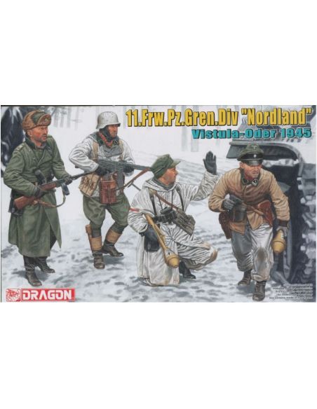 DRAGON D6455 11.Fw.PANZERGRENADIER Div.Nordland VISTULA-ODER 1945 KIT 1:35 Modellino