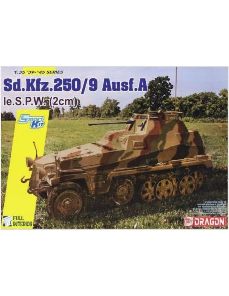 DRAGON D6859 Sd.Kfz.250/9 le S.P.W. 2cm MIT PANZERAUFBAU KIT 1:35 Modellino