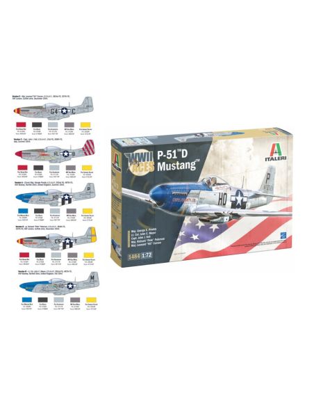ITALERI IT1484 P-51D MUSTANG ACES KIT 1:72 Modellino
