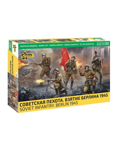 ZVEZDA Z3718 SOVIET INFANTRY BRLIN 1945 KIT 1:35 Modellino