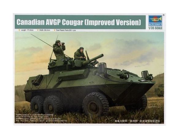 TRUMPETER 01504 CANADIAN COUGAR 6x6 AVGP IMPROVED VERSION Modellino