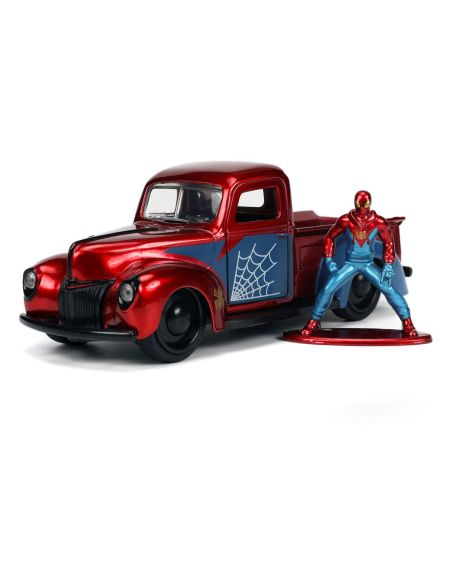 JADA TOYS JADA253223016 FORD PICK UP 1941 MARVEL RED/BLUE 1:32 Modellino