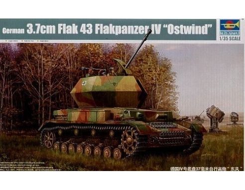 TRUMPETER 01520 GERMAN 3.7 CM FLAK 43 FLAKPANZER IV OSTWIND Modellino