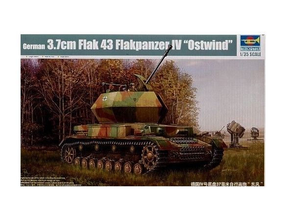 TRUMPETER 01520 GERMAN 3.7 CM FLAK 43 FLAKPANZER IV OSTWIND Modellino