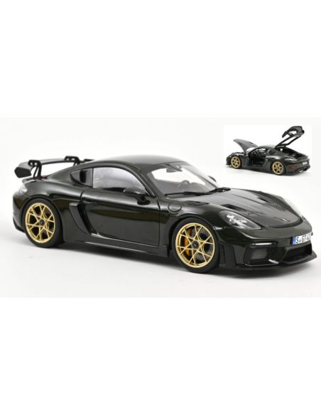 NOREV NV187250 PORSCHE CAYMAN GT4 RS W/WEISSACH PACK 2023 BREWSTER GREEN 1:18 Modellino
