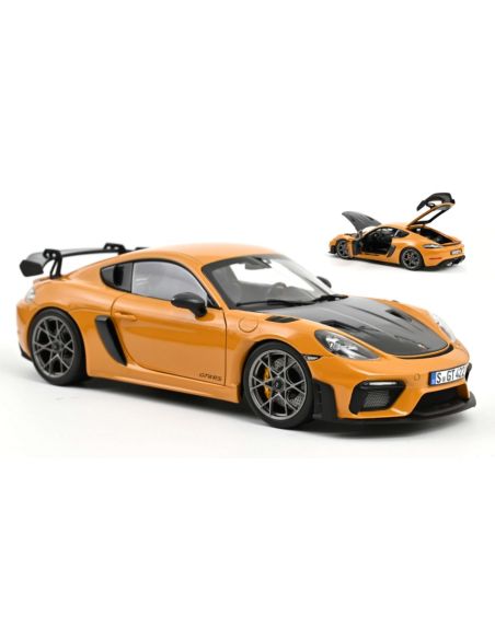 NOREV NV187252 PORSCHE CAYMAN GT4 RS W/WEISSACH 2023 BAHAMA YELLOW PACK 1:18 Modellino