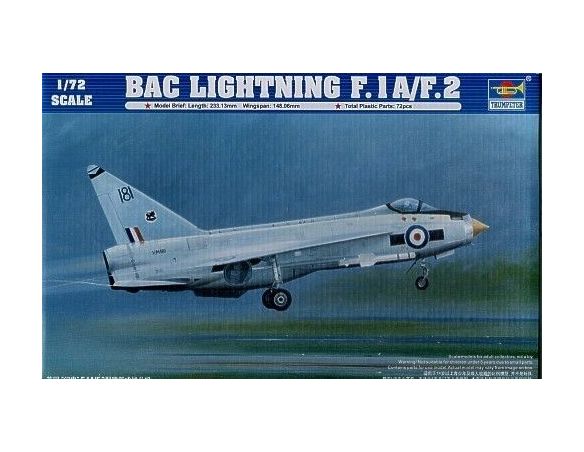 TRUMPETER 01634 ENGLISH ELECTRIC BAC LIGHTNING F.1A/F2 Modellino