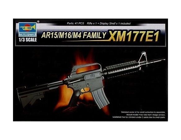 TRUMPETER 01902 AR15/M16/M4 FAMILY XM177E1 Modellino