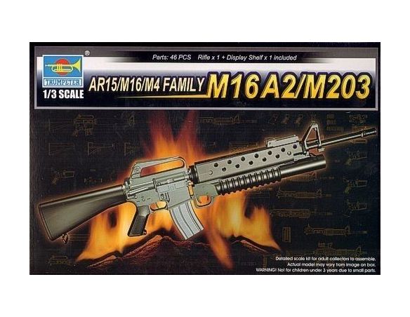 TRUMPETER 01904 AR15/M16/M4 FAMILY-M16A2/M203 Modellino