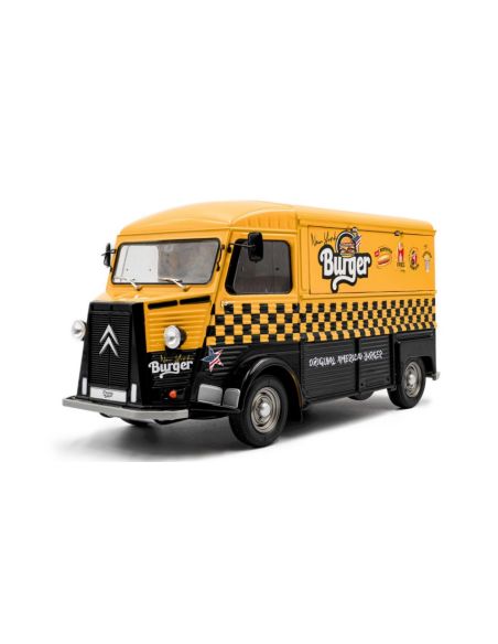 SOLIDO SL1804822 CITROEN TYPE HY NYC BURGER 1969 YELLOW/BLACK 1:18 Modellino