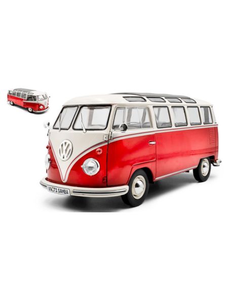 SOLIDO SL1813402 VOLKSWAGEN T1 SAMBA MINIBUS 1962 RED/WHITE 1:18 Modellino