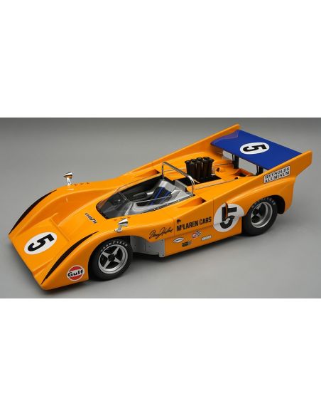 TECNOMODEL TMD18331A MCLAREN M8B CAN AM N.5 WINN.WATKINS GLEN 1970 D.HULME 1:18 Modellino