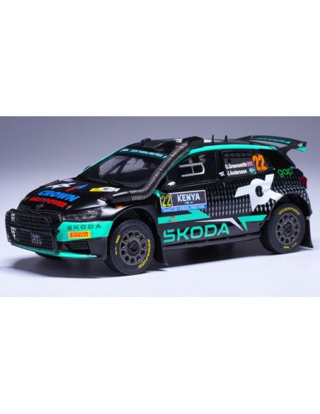 IXO MODEL RAM940A SKODA FABIA RALLY2 N.22 SAFARI RALLY KENYA 2024 GREENSM.-ANDERS.1:43 Modellino
