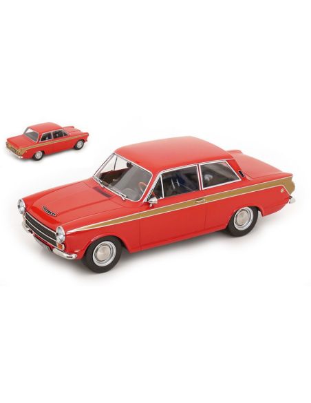 MODELCARGROUP MCG18532 FORD LOTUS CORTINA MKI 1966 RED/GOLD 1:18 Modellino