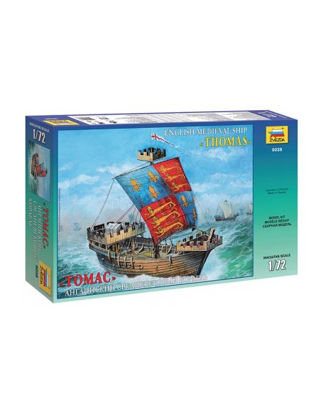 ZVEZDA Z9038 ENGLISH MEDIEV.SHIP THOMAS KIT 1:72 Modellino