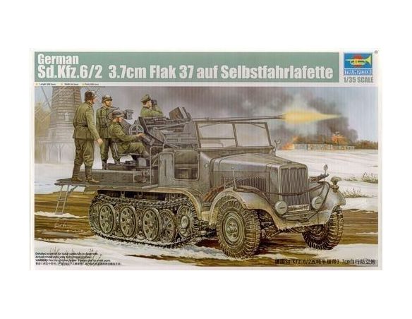 Trumpeter TP5532 GERMAN SD KFZ 6/2 3,7 cm FLAK 37 KIT 1:35 Modellino