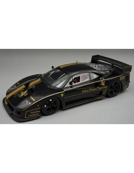 TECNOMODEL TMD18410A FERRARI F40 LM 1996 JPS BLACK BLACK WHEELS C/VETRINA Modellino