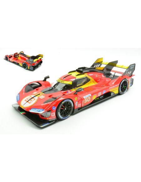 BBURAGO BU16303 FERRARI 499P N.50 WINNER 24 H LE MANS 2024 FUOCO-NIELSEN-MOLINA 1:18 Modellino
