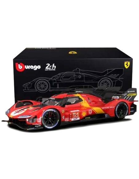 BBURAGO BU16312 FERRARI 499P N.50 WINN.LE MANS 2024 FUOCO-NIELSEN-MOLINA-ACRYLIC BOX1:18 Modellino