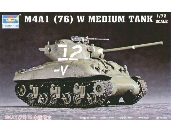 Trumpeter TP7222 CARRO M4A1 (76) W TANK KIT 1:72 Modellino