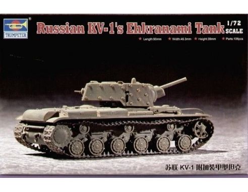 TRUMPETER 07230 SOVIET KV-1S EHKRANAMI Modellino
