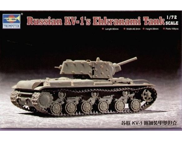 TRUMPETER 07230 SOVIET KV-1S EHKRANAMI Modellino