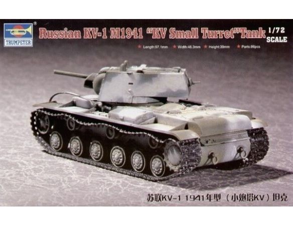 TRUMPETER 07232 RUSSIAN KV-1 1941 KV SMALL TURRET Modellino