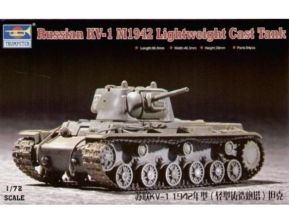 TRUMPETER 07233 RUSSIAN KV-1 1942 LIGHTWEIGHT CAST Modellino