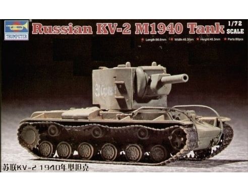 TRUMPETER 07235 SOVIET KV-2 M 1940 TANK Modellino