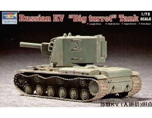 TRUMPETER 07236 SOVIET KV BIG TURRET TANK Modellino