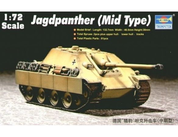 TRUMPETER 07241 JAGDPANTHER MID TYPE Modellino