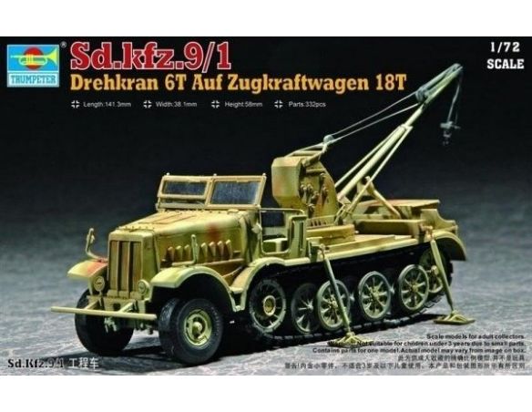 Trumpeter TP7251 SD.KFZ.9/1 CARRO DREHKRAN 6t AUF KIT 1:72 Modellino