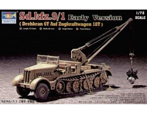 TRUMPETER 07253 DREHKRAN 6T AUF ZUGKRAFTWAGEN Modellino