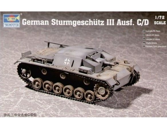 TRUMPETER 07257 GERMAN STURMGESCHUTZ III AUSF.C/D Modellino