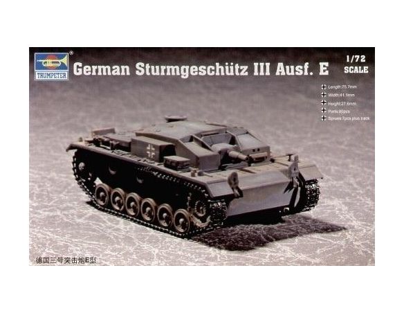 TRUMPETER 07258 GERMAN STURMGESCHUTZ III AUSF.E Modellino