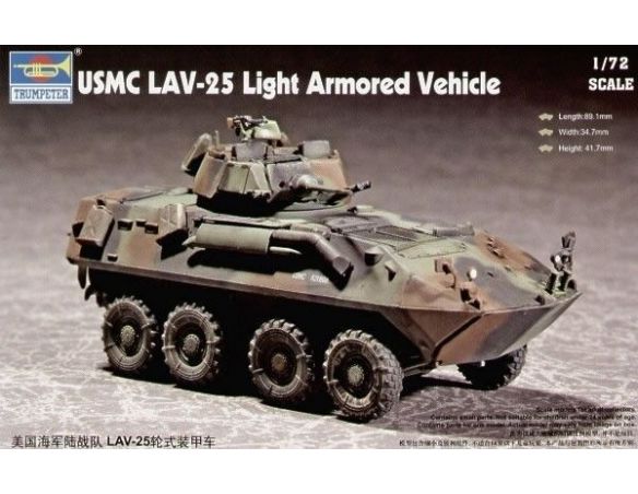TRUMPETER 07268 USMC LAV-25 8x8 LIGHT ARMORED VEHICLE Modellino