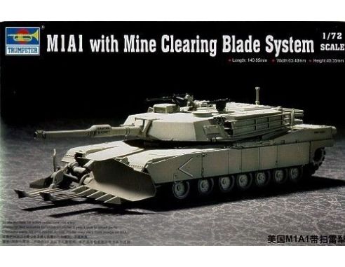 TRUMPETER 07277 M1A1 WITH MINE CLEARING BLADE SYSTEM Modellino