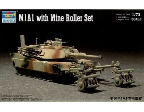 TRUMPETER 07278 M1A1 WITH MINE ROLLER SET Modellino