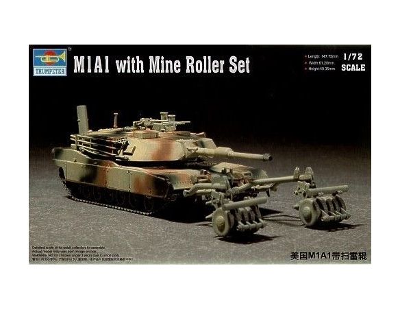 TRUMPETER 07278 M1A1 WITH MINE ROLLER SET Modellino