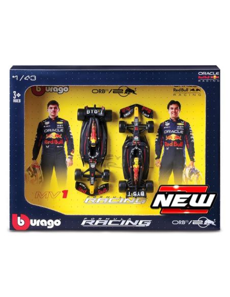 BBURAGO BU38099 RED BULL RB20 SET N.1 M.VERSTAPPEN + N.11 S.PEREZ 2024 1:43 Modellino