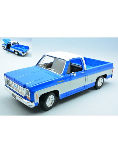 MAISTO MI31467B CHEVROLET C10 CHEYENNE SUPER 1974 BLUE 1:18 Modellino