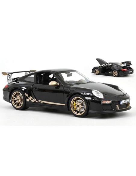NOREV NV187563 PORSCHE 911 GT3 RS 2009 BLACK & WHITE GOLD METALLIC 1:18 Modellino