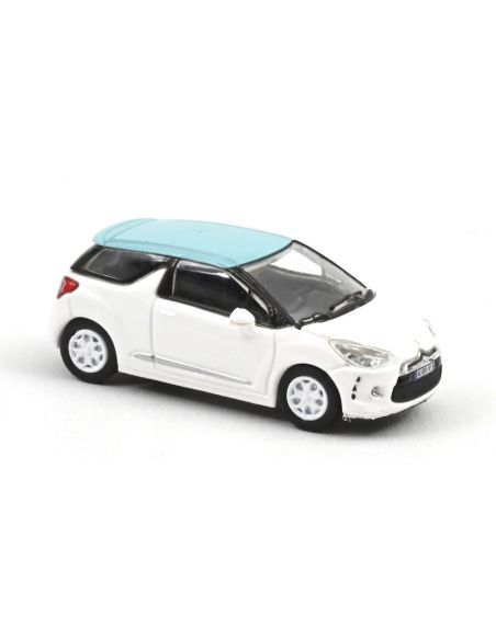 NOREV NV155254 CITROËN DS3 2010 BANQUISE WHITE AND BLUE BOTICELLI ROOF 1:87 Modellino