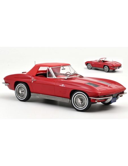 NOREV NV189056 CHEVROLET CORVETTE STINGRAY CABRIOLET 1963 RIVERSIDE RED 1:18 Modellino