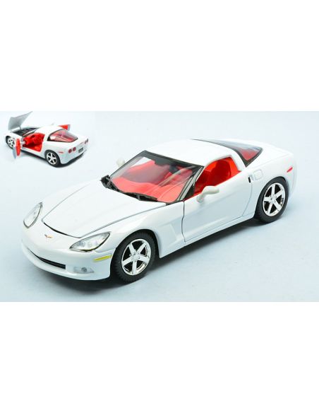 MOTORMAX MTM73270W CHEVROLET CORVETTE C6 COUPE' 2005 WHITE 1:24 Modellino