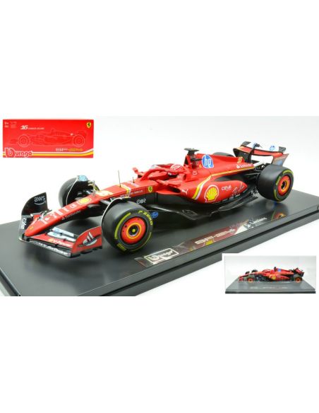BBURAGO BU16821 FERRARI SF-24 N.16 CHARLES LECLERC 2024 CON VETRINA 1:18 Modellino