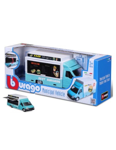 BBURAGO BU32271 CAMION BEST BURGERS MOBILE FOOD TRUCK cm 14 Modellino