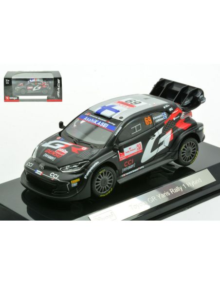 BBURAGO BU38324 TOYOTA YARIS WRC RALLY 1 HYBRID N.69 2024 ROVANPERA-HALTTUNEN 1:43 Modellino
