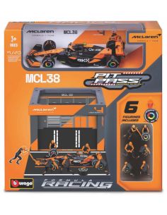 BBURAGO BU38451N PIT STOP SET MC LAREN MCL 38 N.4 LANDO...